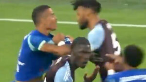 Mason Greenwood has shirt ripped by furious England star as tensions boil over in friendly clash
