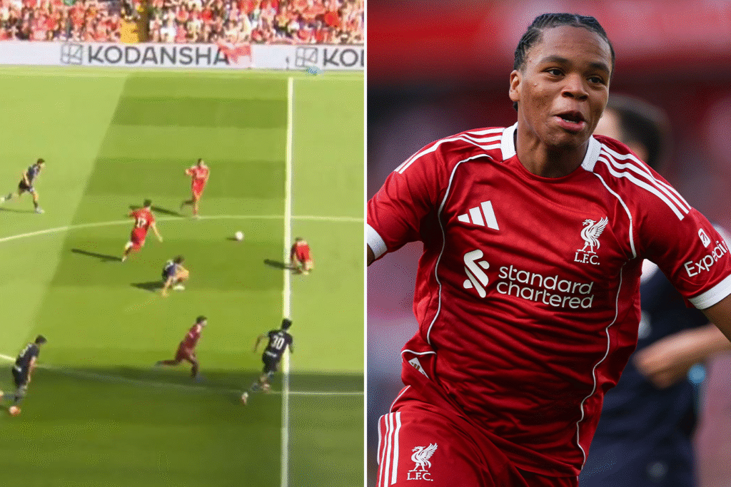 ‘They fumbled so hard’ – Liverpool fans troll Chelsea as ex-Blues wonderkid Rio Ngumoha, 16, scores amazing solo goal