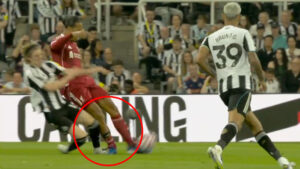 Anthony Gordon SENT OFF after horror tackle leaves Van Dijk with huge scar as Newcastle striker crisis gets even worse