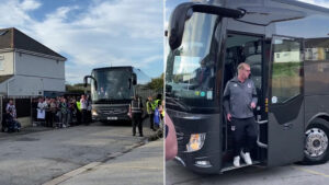 Grimsby heroes forced to take BUS to their own stadium for Carabao Cup clash thanks to Man Utd’s massive entourage