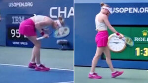 ‘Like a horror film’ – Brit tennis star lets off blood-curdling screech at US Open as Sky Sports commentator stunned