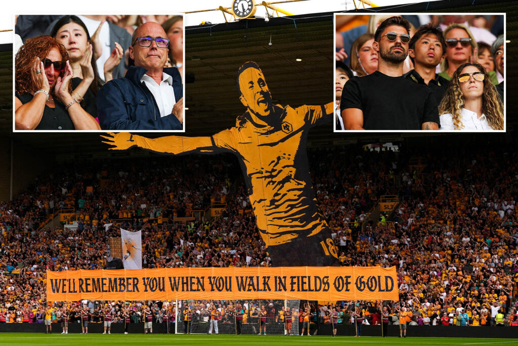 Diogo Jota’s heartbroken wife and parents attend Wolves vs Man City match as touching tribute paid to tragic footballer