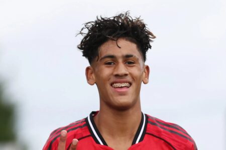 Man Utd fans demand wonderkid ‘Kid Messi’, 14, ‘promoted to senior squad’ as he scores 22-MINUTE hat-trick for U18s