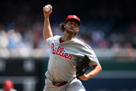 Aaron Nola rocked for 6 runs by Nationals in return from IL, but Phillies bail him out with 11 runs