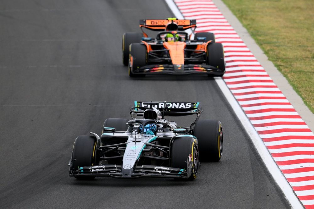 Lando Norris, McLaren, George Russell, Mercedes