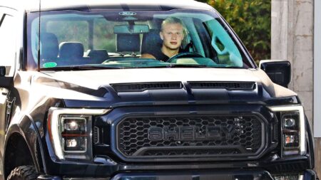 Man City striker Erling Haaland shows off new superfast truck which has staggering six-figure price tag
