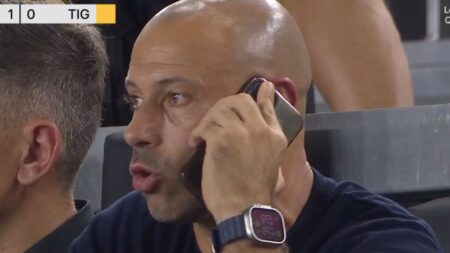 Ex-Liverpool star Javier Mascherano forced to manage Inter Miami on his PHONE from stands after being sent off