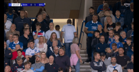 Moment stunned Rangers fans walk out after TWENTY MINUTES as Club Brugge run riot in Champions League nightmare