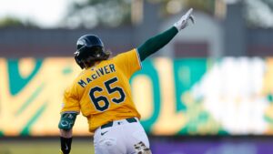 Willie MacIver hits a 2-run double in the 9th to rally Athletics over Orioles
