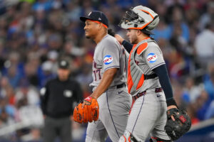 Astros’ Luis Garcia leaves start with trainers in 2nd inning, just days after return from Tommy John surgery
