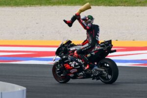 Bezzecchi explains bizarre celebration after MotoGP San Marino GP sprint win