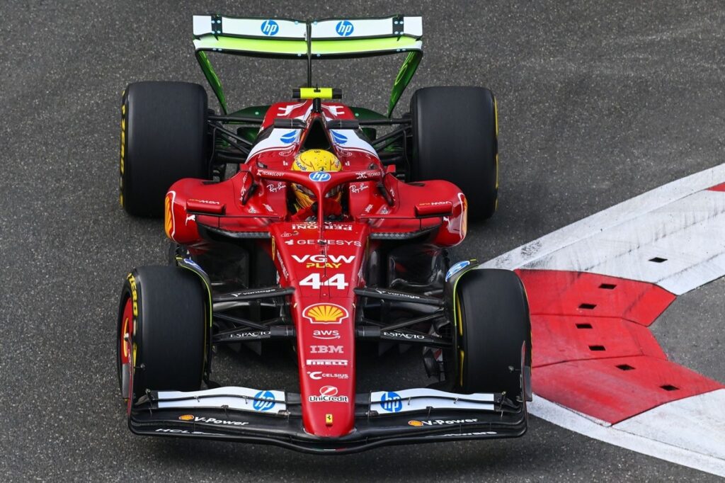 Hamilton heads Ferrari 1-2 in FP2, Norris hits the wall