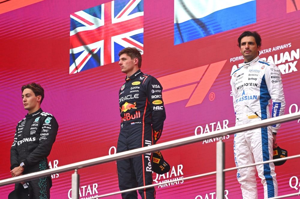 Max Verstappen, Red Bull Racing, George Russell, Mercedes, Carlos Sainz, Williams