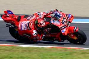 Resurgent Bagnaia claims pole, Marquez third