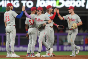 Young Phillies fan rewarded with gift bag from Marlins, signed Harrison Bader bat after viral confrontation