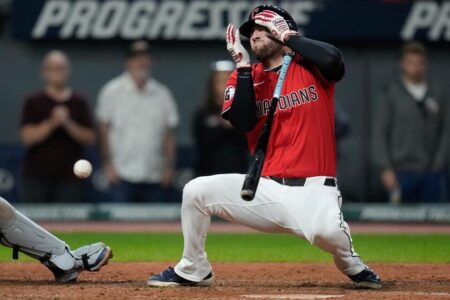 Guardians’ David Fry hit in the face by a 99-mph pitch during bunt attempt: ‘Scary moment’