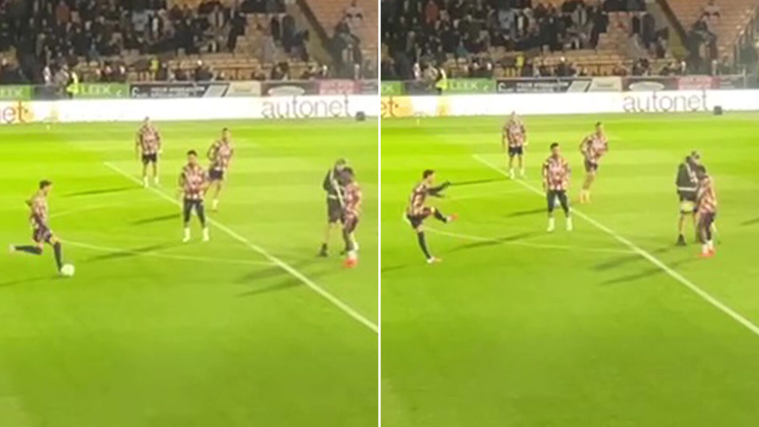 Ben White smacks ball off Port Vale groundsman after he disrupts Arsenal’s warm-up with cheeky antics