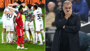 Swansea 3 Nottingham Forest 2: Ange Postecoglou’s men collapse and crash OUT of Carabao Cup after blowing 2-0 lead