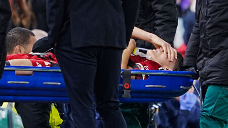 Giovanni Leoni stretchered off in distress on Liverpool debut after devastating injury