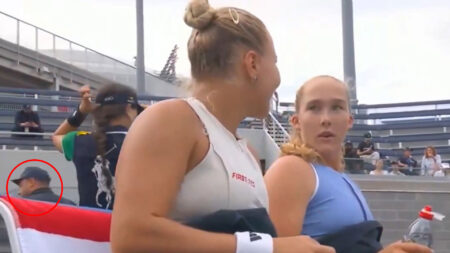 US Open star Mirra Andreeva, 18, approached by man in ‘creepy’ incident during match after Raducanu stalker hell