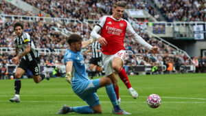 Arsenal’s penalty at Newcastle should NOT have been overturned and was just like infamous Saliba incident, says ex-ref