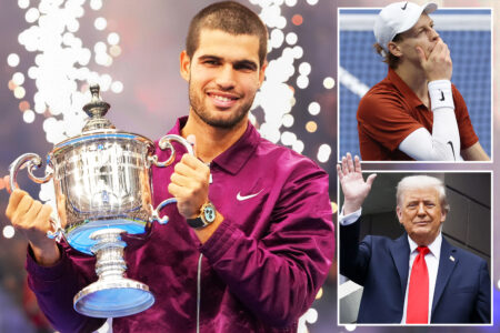 Carlos Alcaraz wins biggest tennis jackpot EVER as he beats Jannik Sinner in US Open final in front of Donald Trump