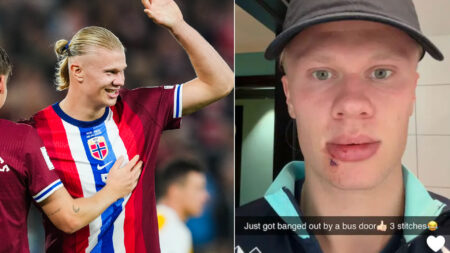 Erling Haaland warms up for Man Utd with FIVE-GOAL haul days after freak injury as Norway thrash Moldova 11-1