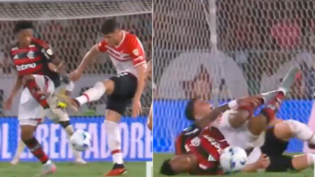 Flamengo star ‘sent off for being kicked’ in embarrassing gaffe as red card is rescinded within hours