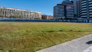 Abandoned stadium formerly home to Euro giants now public park with only time capsule and plaque left to remember it by