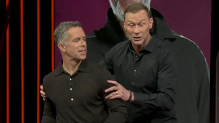 ‘Get him on every week’ – Fans in stitches as Duncan Ferguson ‘throws’ terrified Dave Jones around Sky Sports studio