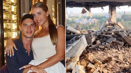 Ukraine midfielder Georgiy Sudakov shares terrifying video as Kyiv apartment bombed with wife and child inside