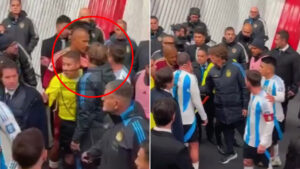 Lionel Messi almost starts mass brawl as shock video shows furious Argentina legend confronting rival