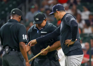 Astros’ Taylor Trammell has bat confiscated after Yankees manager Aaron Boone questioned if it was legal