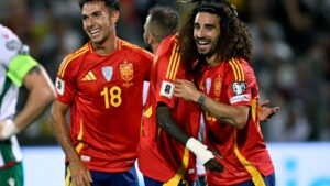 Bulgaria 0 Spain 3: Watch Cucurella score stunner as fans brand Chelsea star ‘best left-back in the world’