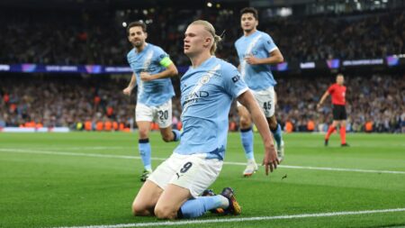 Man City 2 Napoli 0: Haaland and Doku see City home against ten-man Serie A champs as De Bruyne forced off early
