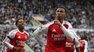 Newcastle 1 Arsenal 2: Gabriel snatches 96th-minute winner as Gunners score two late goals to close gap on Liverpool