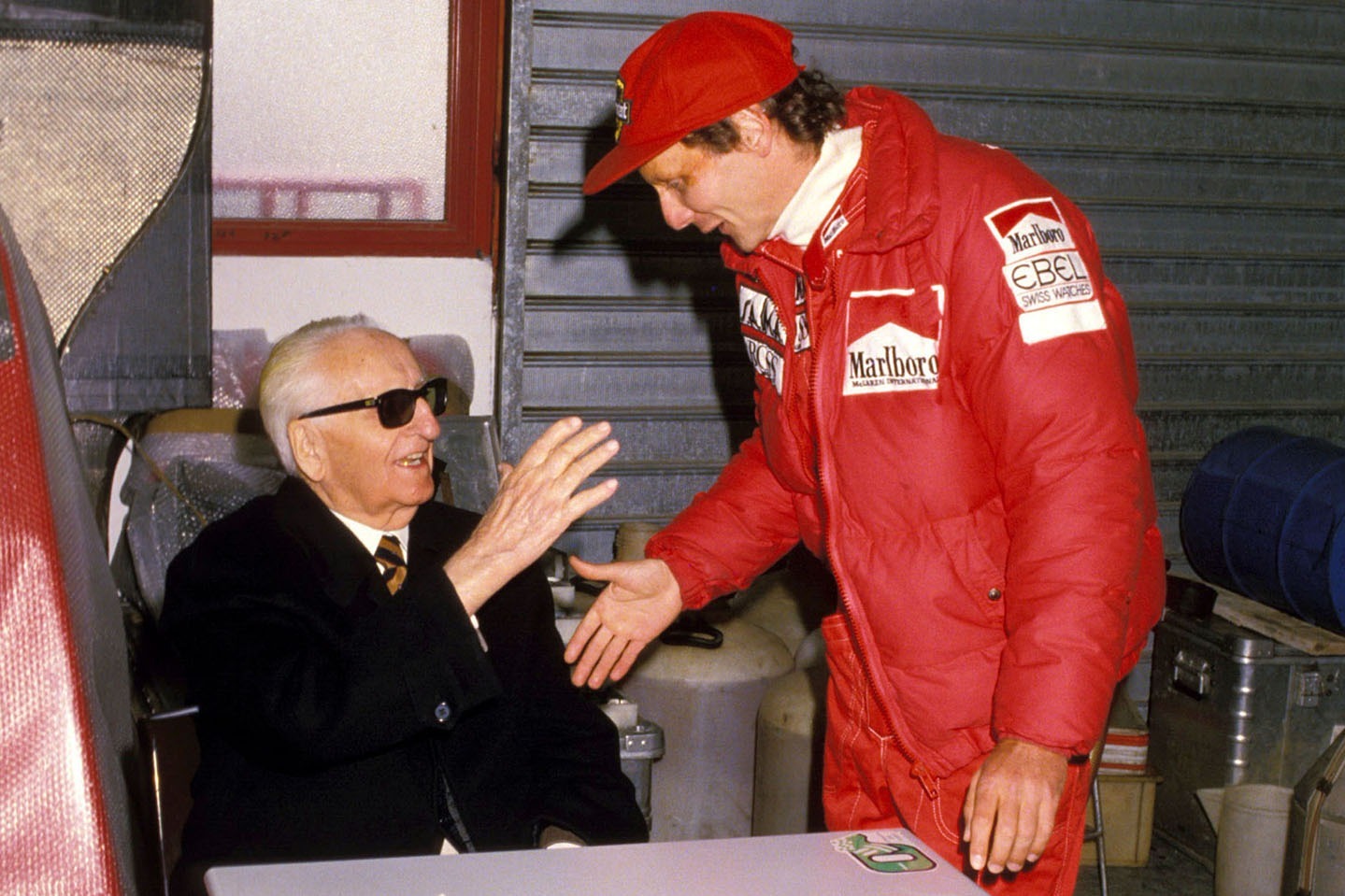 Enzo Ferrari with Niki Lauda