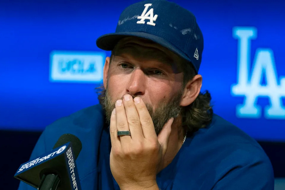 Dodgers pitcher Clayton Kershaw gets emotional Thursday. while announcing he will retire from baseball.
