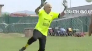 Former Serie A goalkeeper, 82, training for shock comeback in 7th tier after winning World Championship high jump gold
