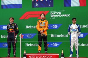 Hadjar left emotional after “unreal” podium at F1 Dutch GP