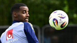 Alexander Isak returns to football for first time in 102 DAYS as Liverpool newboy is named on bench for Sweden