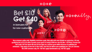 Get £40 in free bets and bonuses when you stake £10 on football with Tote