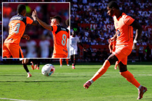 Marcus Rashford labelled ‘the only attacker who isn’t infuriating’ after netting first LaLiga goal in 4-1 Barcelona loss