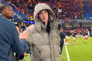 ‘Is he on the moon?’ – Fans baffled by Cole Palmer’s matching coat and trousers as Chelsea star watches Benfica win