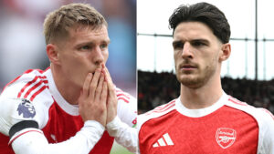 Martin Odegaard left in knee brace as Mikel Arteta gives worrying injury news on Arsenal star and team-mate Declan Rice