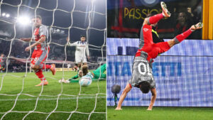 Watch Jamie Vardy’s incredible acrobatic celebration as Premier League legend scores first Serie A goal at 38