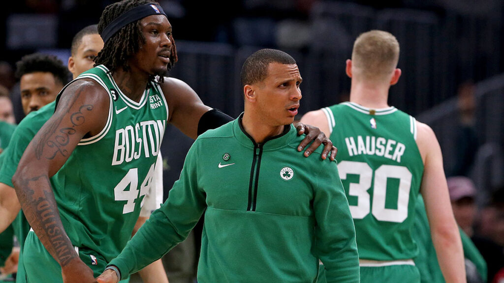 Joe Mazzulla, Chris Boucher hilariously recall 2023 altercation – NBC Sports Boston