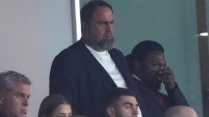 Evangelos Marinakis sits next to legendary manager at Arsenal with Postecoglou yet to win a match at Nottingham Forest