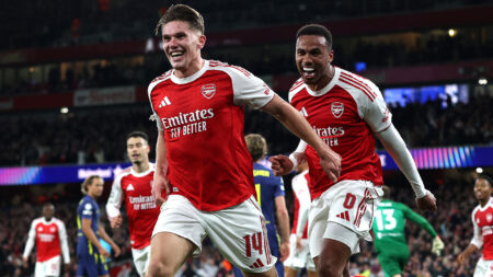 Gyokeres double as Gunners score 4 in 13mins to maintain flawless start in Champions League