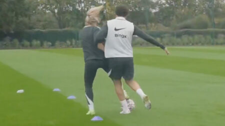 Watch moment Diego Costa brutally barges Chelsea women’s star in training as John Terry says ‘he doesn’t give a s***’